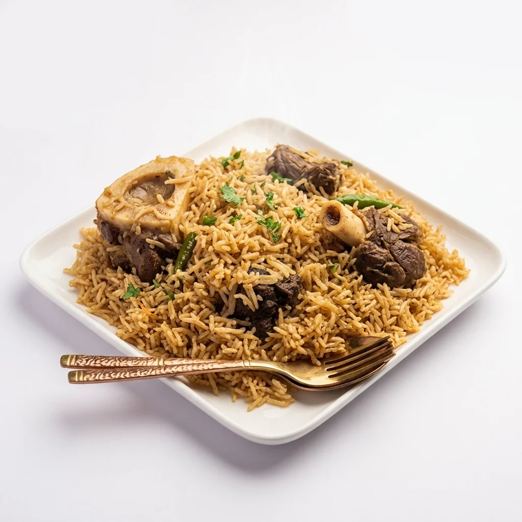 Biryani with basmati rice at Shahi Zaika Indian restaurant Calgary